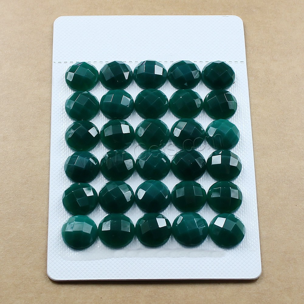 Green Agate Cabochon, Flat Round, natural, different size for choice & flat back & faceted, Sold By Bag