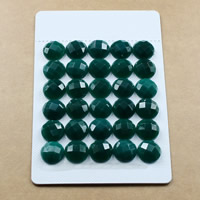 Green Agate Cabochon, Flat Round, natural & flat back & faceted 