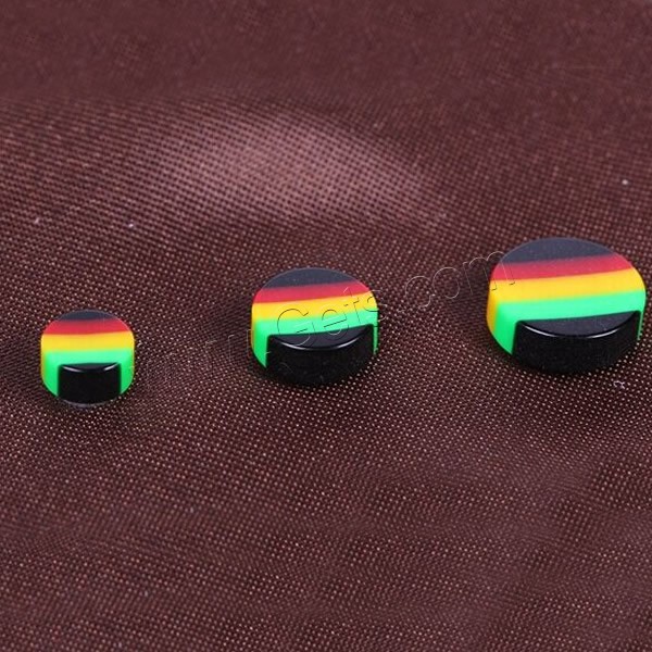 Acrylic Magnetic Stud Earring, with Magnetic Hematite, different size for choice, multi-colored, 12Pairs/Bag, Sold By Bag