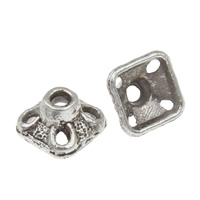 Zinc Alloy Bead Caps, Square, antique silver color plated, lead & cadmium free Approx 1mm, Approx 