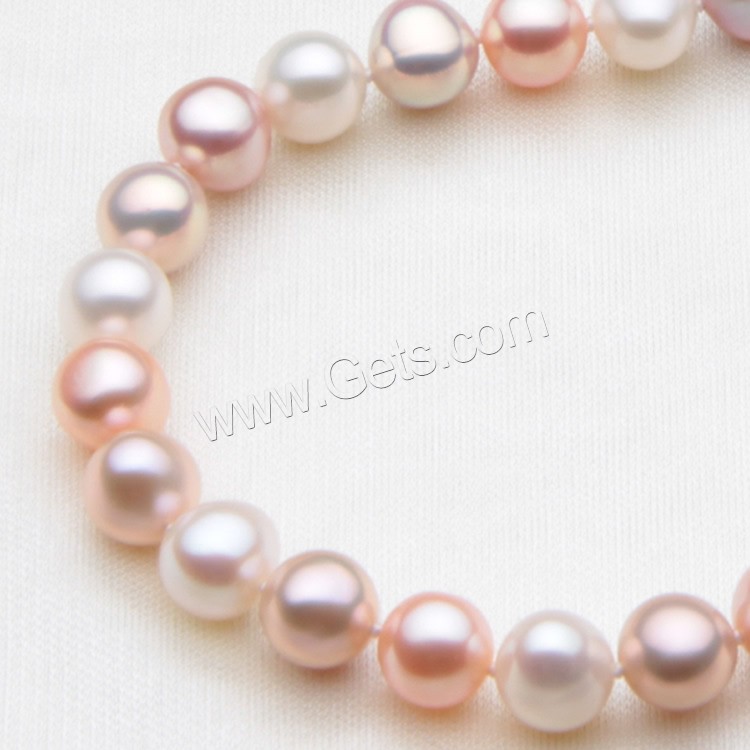 Cultured Freshwater Pearl Bracelets, brass lobster clasp, with 5cm extender chain, Potato, natural, different size for choice, multi-colored, Length:Approx 7.5 Inch, Sold By Strand