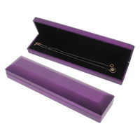 Wood Necklace Box, with Sponge, Rectangle, purple 