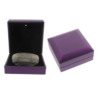 Wood Bracelet Box, with Sponge, Square, purple 