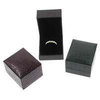 Кожаная коробочка для кольца, картон, с Губка & Искусственная кожа, Прямоугольная форма, Много цветов для выбора продается PC