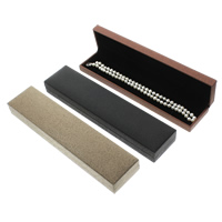 Leder Halskettenkasten, Karton, mit Schwamm & PU Leder, Rechteck, keine, 51x222x30mm, verkauft von PC