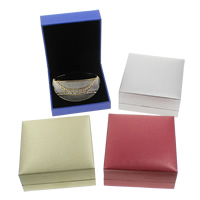 Кожаная шкатулка для браслетов, картон, с Губка & Искусственная кожа, Прямоугольная форма, Много цветов для выбора продается PC