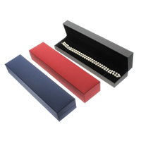 Cajas de Cuero para Collares, Cartón, con Esponja & Cuero de PU, Rectángular, más colores para la opción, 240x55x40mm, Vendido por UD