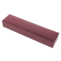 Boîte à collier en cuir, carton, avec velours de coton, rectangle, couleur rouge de café Vendu par PC