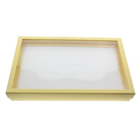 Jewelry Case and Box, Cardboard, with Sponge & Velveteen, Rectangle, yellow 