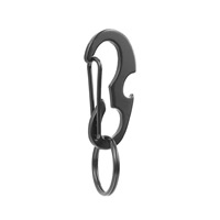 Stainless Steel Carabiner Key Ring, black ionic 