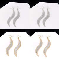 Eisen Ohrhänger, plattiert, Falten, keine, frei von Nickel, Blei & Kadmium, 85mm, verkauft von Paar