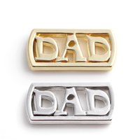 Zinc Alloy Floating Locket Charms, Rectangle, word dad, plated nickel, lead & cadmium free, 10-20mm 