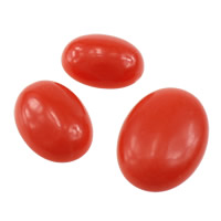Fluted Giant Cabochon, Flat Oval & flat back, red 