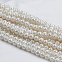 Potato Cultured Freshwater Pearl Beads, natural, white, 11-12mm Approx 0.8mm Approx 15 Inch 