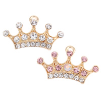Zinc Alloy Crown Pendants, gold color plated, with rhinestone nickel, lead & cadmium free Approx 1mm 