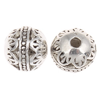 Zinc Alloy Hollow Beads, Round, plated lead & cadmium free, 8mm Approx 1mm 