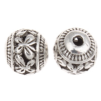 Zinc Alloy Hollow Beads, Round, plated lead & cadmium free, 8mm Approx 1mm 