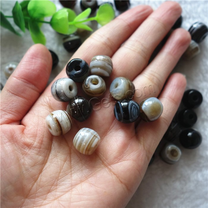 Natural Lace Agate Beads, Drum, different size for choice, Hole:Approx 2mm, Sold By PC