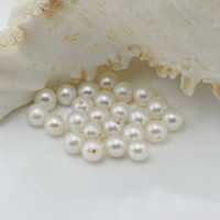 Half Drilled Cultured Freshwater Pearl Beads, Potato, natural, half-drilled, white, 5-6mm Approx 0.8mm 