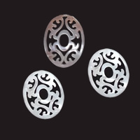 Coquille bijoux Cabochon, ovale plat, naturel, différents matériaux pour le choix & creux Vendu par PC