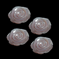 Pink Shell Cabochon, Flower, natural, 30mm 