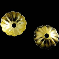 Messing Perlenkappe, Blume, plattiert, keine, 8x8mm, Bohrung:ca. 1.5mm, 10000PCs/Tasche, verkauft von Tasche