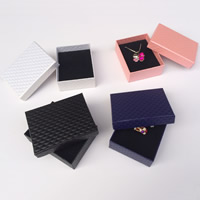 Caja Joyería de Múltiples Funciones , Cartón, con Esponja, Rectángular, más colores para la opción, 70x90x30mm, 12PCs/Bolsa, Vendido por Bolsa
