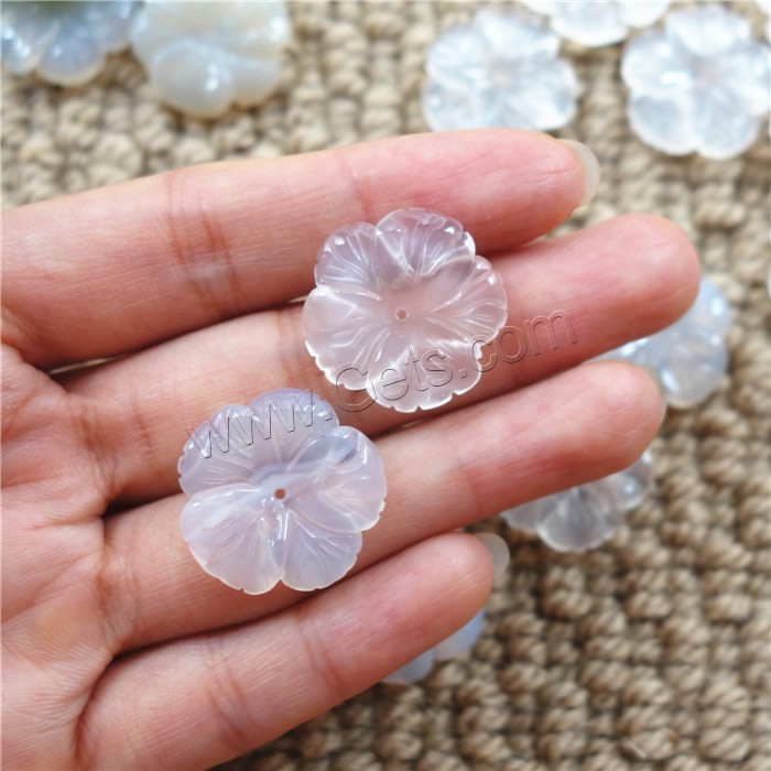 White Chalcedony Bead, Flower, natural, different size for choice, Hole:Approx 1mm, Sold By PC