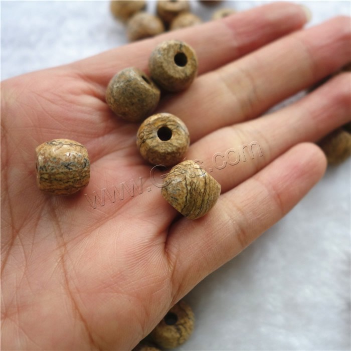 Landschafts-Jaspis Perlen, Bild Jaspis, Trommel, natürlich, verschiedene Größen vorhanden, Bohrung:ca. 2mm, verkauft von PC