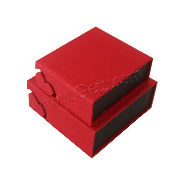 Cardboard Jewelry Set Box, with Grosgrain Ribbon, Square, different styles for choice, red, Sold By PC