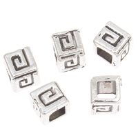 Zinc Alloy Jewelry Beads, Cube, antique silver color plated, lead & cadmium free, 4mm Approx 2mm, Approx 