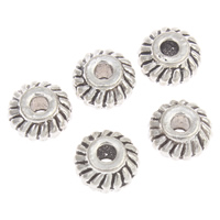 Zinc Alloy Jewelry Beads, Rondelle, antique silver color plated, lead & cadmium free Approx 1mm, Approx 