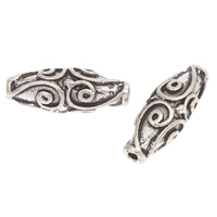Zinc Alloy Jewelry Beads, Oval, antique silver color plated, lead & cadmium free Approx 1mm, Approx 