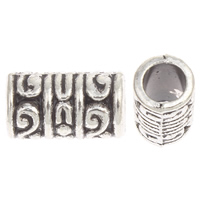 Zinc Alloy Tube Beads, antique silver color plated, large hole, lead & cadmium free Approx 5mm, Approx 