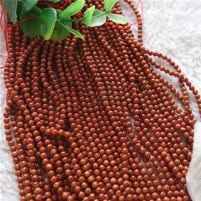 Goldstone Beads, Round, natural, different size for choice, Hole:Approx 1mm, Length:Approx 15.7 Inch, Sold By PC