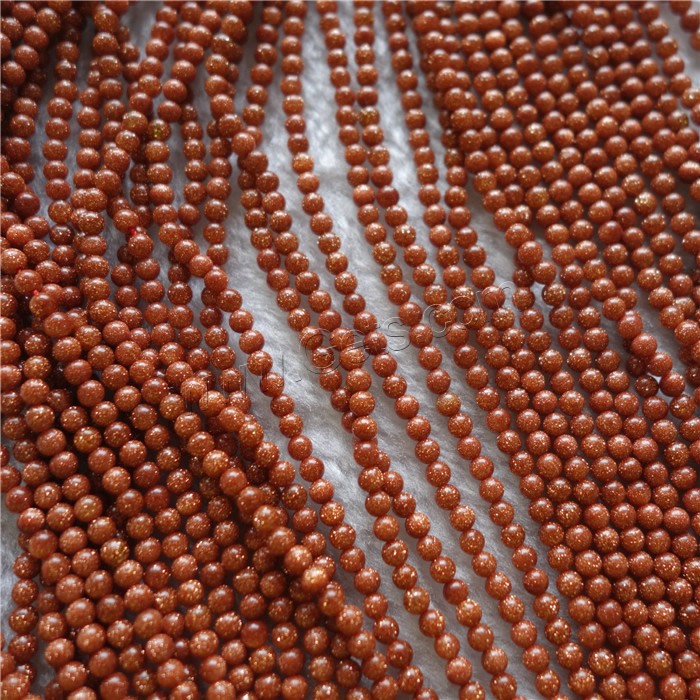 Goldstone Beads, Round, natural, different size for choice, Hole:Approx 1mm, Length:Approx 15.7 Inch, Sold By PC