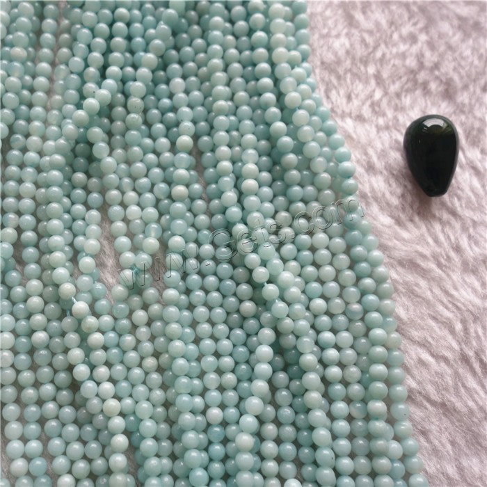 Amazonite Beads, Round, natural, different size for choice, blue, Hole:Approx 1mm, Length:Approx 15.7 Inch, Sold By PC