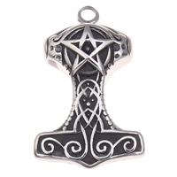 Stainless Steel Thor Hammer Pendant, Hammer of Thor, blacken, original color Approx 3mm 