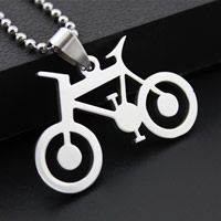 Stainless Steel Vehicle Pendant, Bike, original color Approx 3-5mm 