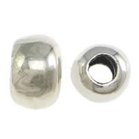 Sterling Silver Beads, 925 Sterling Silver, Rondelle, plated 