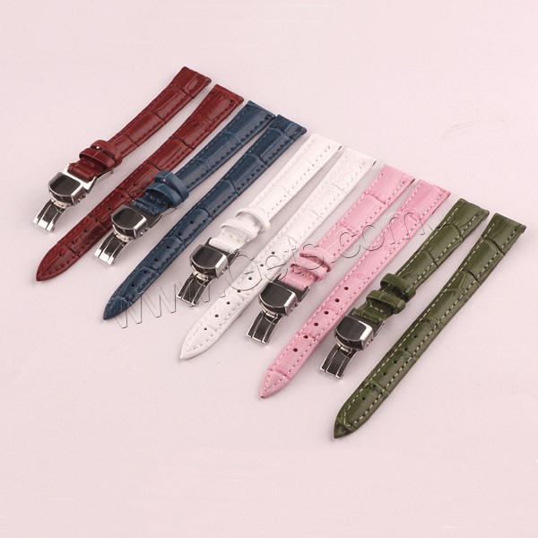 Watch Band, Cowhide, stainless steel clasp, different size for choice, more colors for choice, 93mm,115mm, Sold By Set