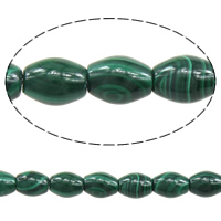 Perles en Malachite naturelle, ovale, multiple tailles pour le choix, grade A Environ 0.8mm .5 pouce, Vendu par brin