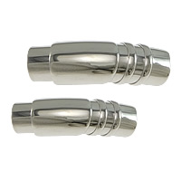 Round Stainless Steel Magnetic Clasp, Tube, plated 