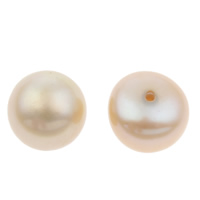 Perlas Freshwater Perforadas, Perlas cultivadas de agua dulce, Botón, natural, perforado medio, Rosado, 8.5-9mm, agujero:aproximado 1mm, Vendido por Par