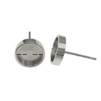 Stainless Steel Earring Stud Component, Flat Round original color 