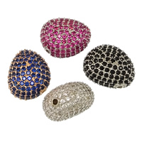 Cubic Zirconia Micro Pave Brass Beads, Teardrop, plated, micro pave cubic zirconia Approx 1.5mm 