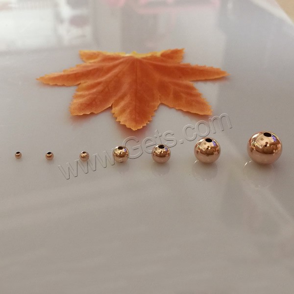 Gold Filled Seamless Beads, Round, 14K rose gold-filled & different size for choice, Sold By PC
