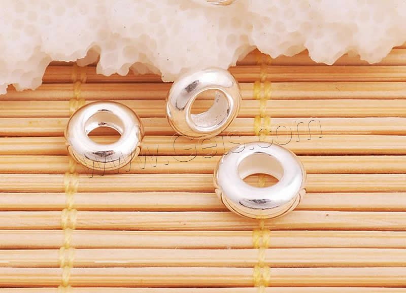 Sterling Silver Beads, 925 Sterling Silver, Donut, different size for choice, Hole:Approx 3mm, Sold By PC