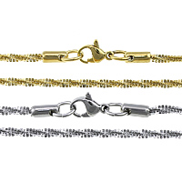 Мода нержавеющей стали ожерелье цепь, нержавеющая сталь, Другое покрытие, Много цветов для выбора, 2mm, длина:Приблизительно 18 дюймовый, продается Strand