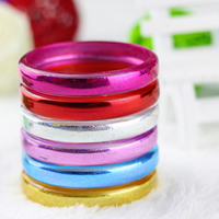 Acrylique bracelet ordinaire, pour les enfants, couleurs mélangées, 3mm, Diamètre inté Environ 52mm Environ 6.43 pouce Vendu par sac
